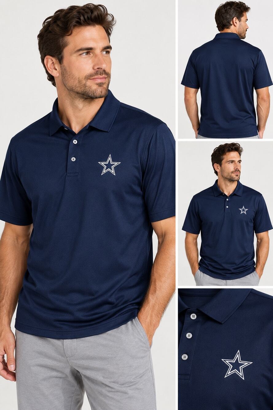 Dallas Cowboys Authentic Apparel Men’s Polo Shirt – Navy Blue – Size XL